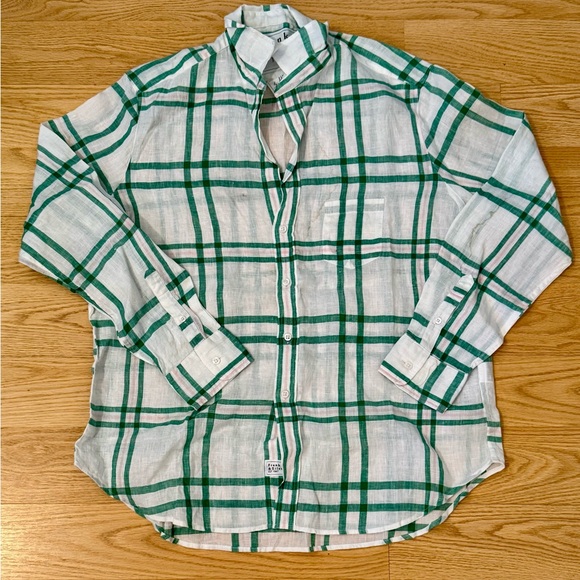 Frank & Eileen Tops - Frank & Eileen Hello Eileen Linen Plaid Button Down Shirt Size Small Luxury